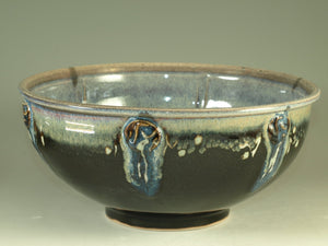 10 cups Handmade serving bowl in tenmoku glaze wheel thrown pottery serving bowl