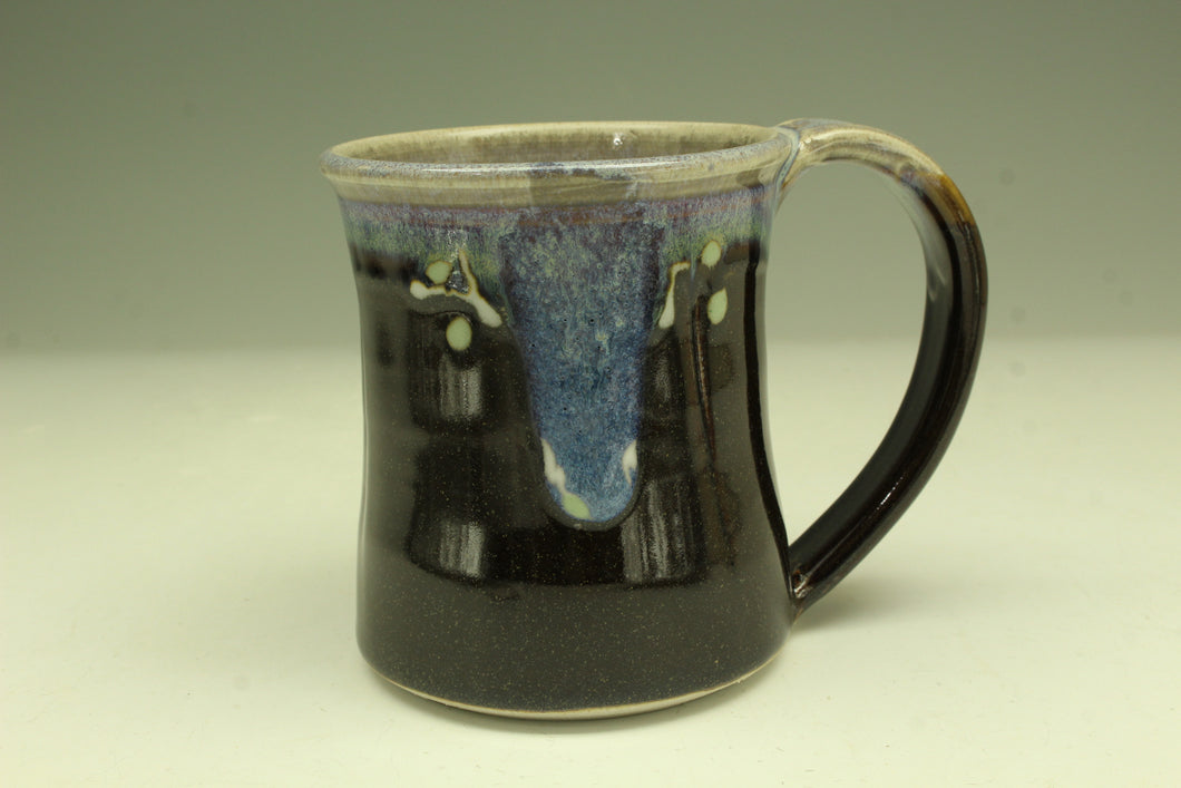 Large pottery Mug (20oz) in tenmoku black glaze