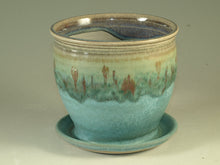 Load image into Gallery viewer, Small Pottery planter in turquoise glaze, flower, herb planter stoneware