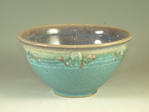 4 cups size Stoneware pottery bowl ,  turquoise aqua handmade