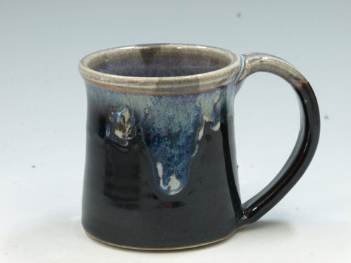 Small pottery Mug (12oz) in tenmoku black glaze - great morning coffee mugs