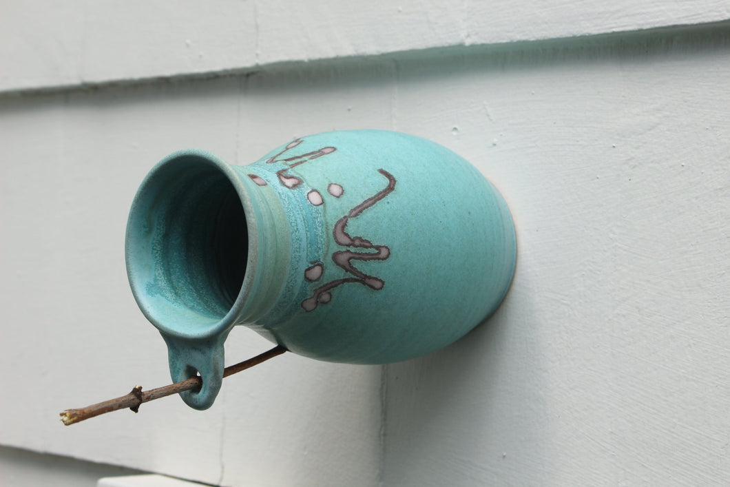 Birdhouse turquoise color stoneware