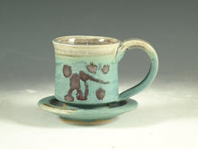 Load image into Gallery viewer, demitasse cup Turquoise color stoneware