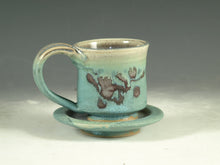 Load image into Gallery viewer, demitasse cup Turquoise color stoneware