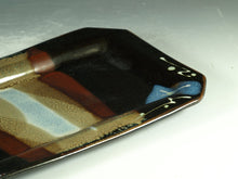 Load image into Gallery viewer, Rectangular Serving tray in tenmoku handmade stoneware pottery