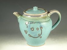Load image into Gallery viewer, Pottery teapot in turquoise glaze 6 cups loose leaf