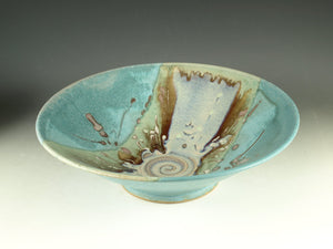 Handmade serving bowl in turquoise 8 cups