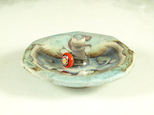 ring holder turquoise color stoneware