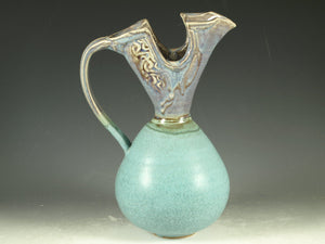 pitcher turquoise color stoneware